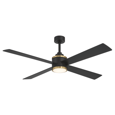MinkaAire Falco 54" 4 Blade LED Indoor Ceiling Fan with Remote Included Coal / Soft Brass