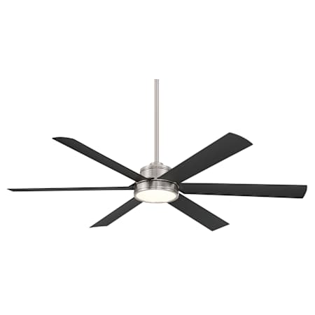 MinkaAire Cairo 65" 6 Blade Indoor LED Ceiling Fan with Remote Included Brushed Nickel Wet / Coal