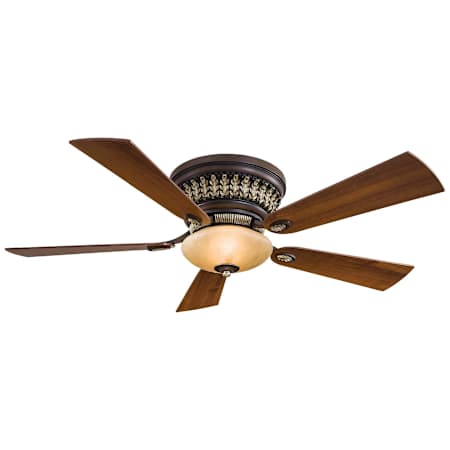 MinkaAire Calais 5 Blade 52" Indoor Flush Mount Ceiling Fan with Light Kit and Remote Included Belcaro Walnut