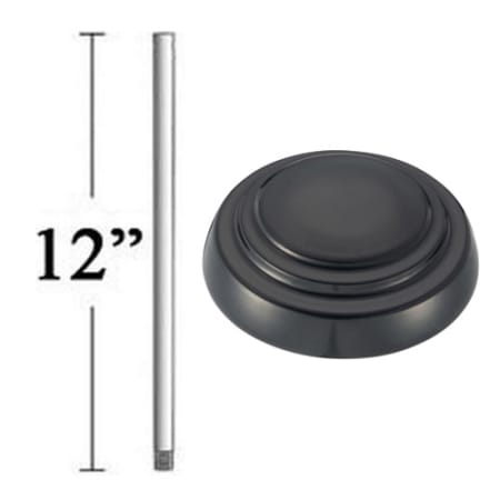 MinkaAire 12" Ceiling Fan Downrod for 9 Ft Ceilings Black