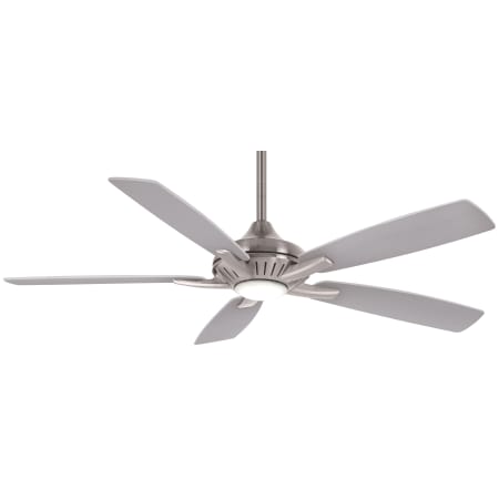 MinkaAire Dyno 52" 5 Blade Indoor LED Ceiling Fan with Remote Included Brushed Nickel / Silver