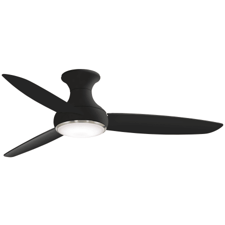 MinkaAire Concept III 54" 3 Blade Flush Mount Indoor / Outdoor Smart LED Ceiling Fan with Remote Control Included Coal