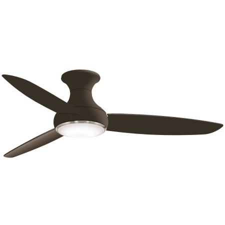 MinkaAire Concept III 54" 3 Blade Flush Mount Indoor / Outdoor Smart LED Ceiling Fan with Remote Control Included Oil Rubbed Bronze