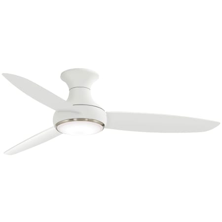 MinkaAire Concept III 54" 3 Blade Flush Mount Indoor / Outdoor Smart LED Ceiling Fan with Remote Control Included White