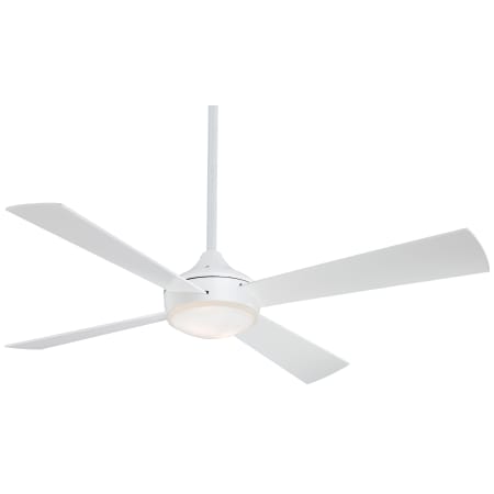 MinkaAire Aluma 52" 4 Blade Indoor LED Ceiling Fan with Wall Control Included Flat White