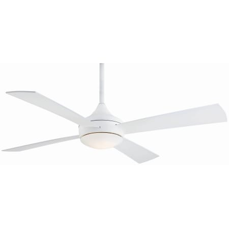 MinkaAire Aluma Wet 52" 4 Blade Indoor / Outdoor LED Ceiling Fan with Remote Control Included Flat White