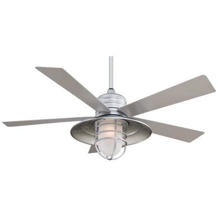 MinkaAire Rainman 54" 5 Blade Indoor / Outdoor Ceiling Fan with Wall Control and LED Bulb Included Galvanized