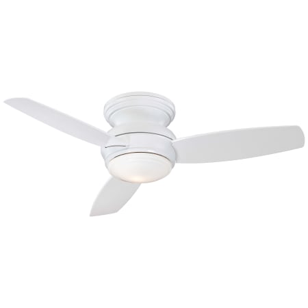 MinkaAire Traditional Concept 44" 3 Blade Flush Mount LED Indoor / Outdoor Ceiling Fan with Wall Control Included White