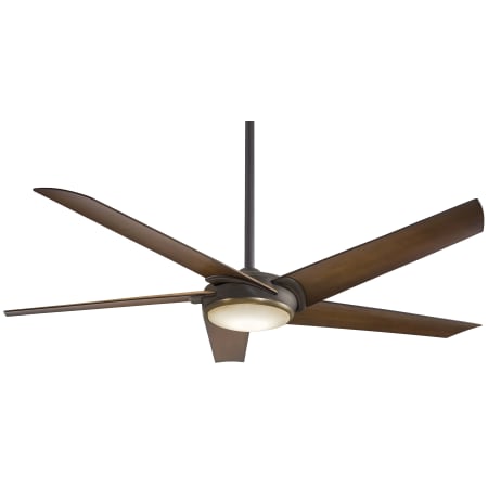 MinkaAire Raptor 60" 5 Blade LED Indoor Ceiling Fan with Remote Included Oil Rubbed Bronze / Antique Brass