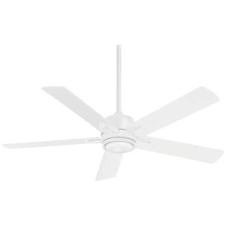 MinkaAire Stout 5 Blade 54" Indoor LED Ceiling Fan with Remote Control Included Flat White