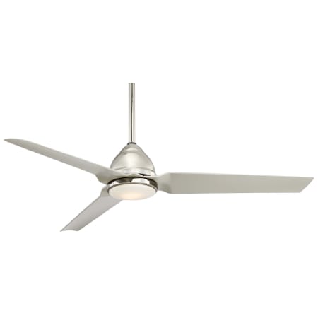MinkaAire Java 54" 3 Blade Indoor / Outdoor LED Ceiling Fan with Remote Included Polished Nickel