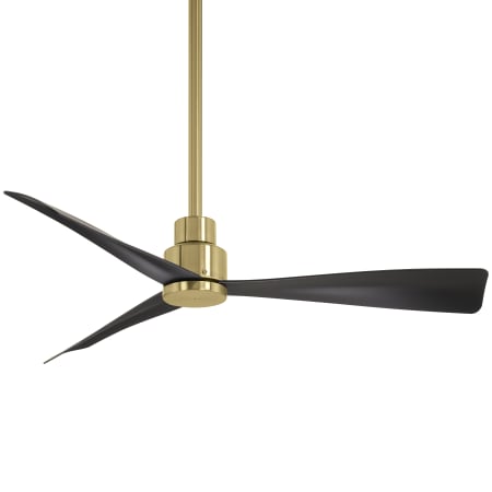MinkaAire So Simple 44" 3 Blade Indoor / Outdoor Energy Star Ceiling Fan with Remote Included Soft Brass / Coal