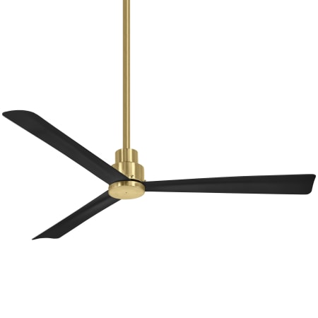 MinkaAire Simple 52" 3 Blade Indoor / Outdoor Energy Star Ceiling Fan with Remote Included Soft Brass / Coal