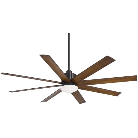 MinkaAire Slipstream 65" 8 Blade Indoor / Outdoor LED Ceiling Fan with Remote Included Coal / Distressed Koa