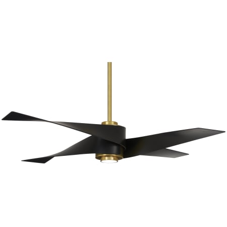 MinkaAire Artemis IV 64" 4 Blade Indoor LED Ceiling Fan with DC Motor and Remote Included Soft Brass