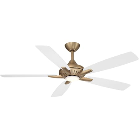 MinkaAire Dyno 52" 5 Blade Indoor LED Ceiling Fan with Remote Included Brushed Brass / Alabaster White