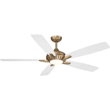 MinkaAire Dyno XL 60" 5 Blade Indoor Smart LED Energy Star Ceiling Fan with Remote Included Brushed Brass / Alabaster White