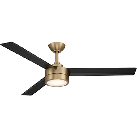 MinkaAire Roto 52" 3 Blade Hanging Indoor LED Ceiling Fan with Remote Control Brushed Brass / Coal