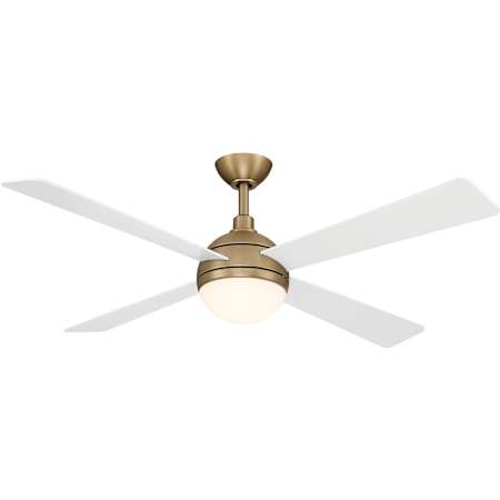 MinkaAire Orb 54" 4 Blade LED Indoor Ceiling Fan with Remote Included Brushed Brass / Alabaster White
