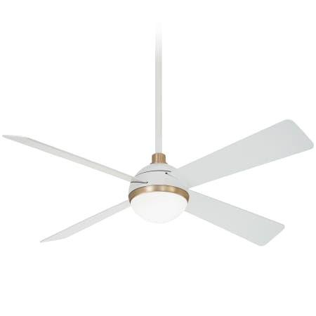 MinkaAire Orb 54" 4 Blade LED Indoor Ceiling Fan with Remote Included Flat White / Soft Brass