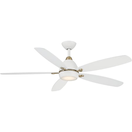 MinkaAire Soreno 52" 5 Blade Indoor 5CCT LED Ceiling Fan with Remote Included Alabaster White / Brushed Brass