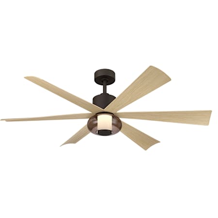 MinkaAire Veyra 56" 6 Blade Indoor Smart 5CCT LED Ceiling Fan with Remote Included Dark Bronze / White Oak