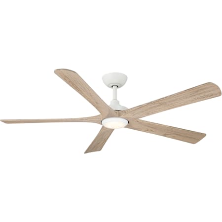MinkaAire Seressa 56" 5 Blade Indoor Smart 5CCT LED Ceiling Fan with Remote Included Alabaster White / Bleached Wood