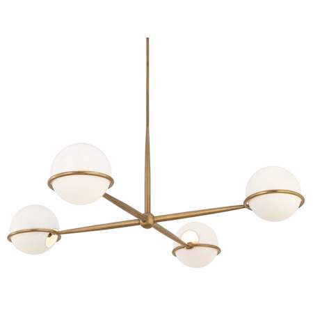 Minka Lavery Orstyn 4 Light 48" Wide Chandelier with Opal Glass Shades Legacy Brass