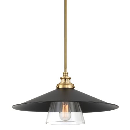 Minka Lavery Segan 1 Light 20" Wide Pendant Coal / Soft Brass