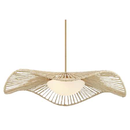 Minka Lavery Longfield 36" Wide Multi Light Pendant with Albaca Rope and Etched Glass Legacy Brass