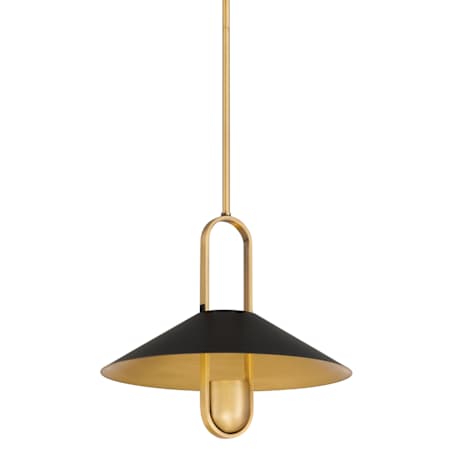 Minka Lavery Goldenridge 15" Wide LED Pendant Matte Black / Legacy Brass