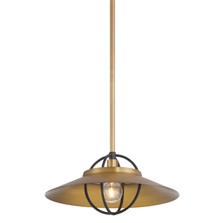 Minka Lavery Newburie 12" Wide Pendant Legacy Brass / Matte Black