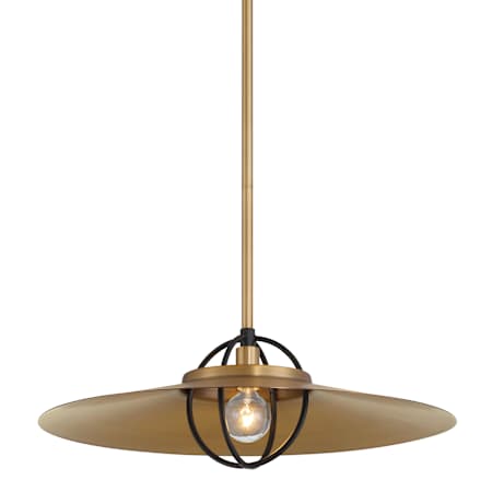 Minka Lavery Newburie 17" Wide Pendant Legacy Brass / Matte Black