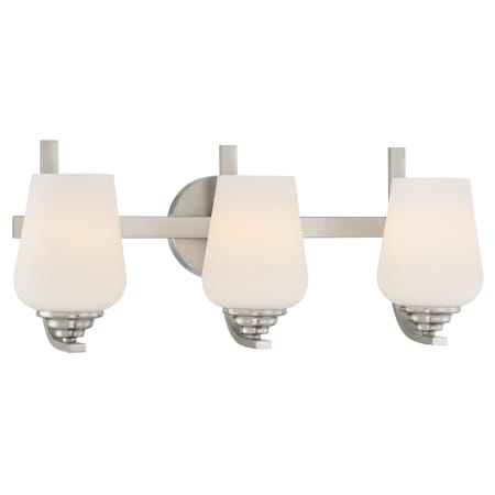 Minka Lavery Shyloh 3 Light 22" Wide Vantage Bathroom Vanity Light Brushed Nickel