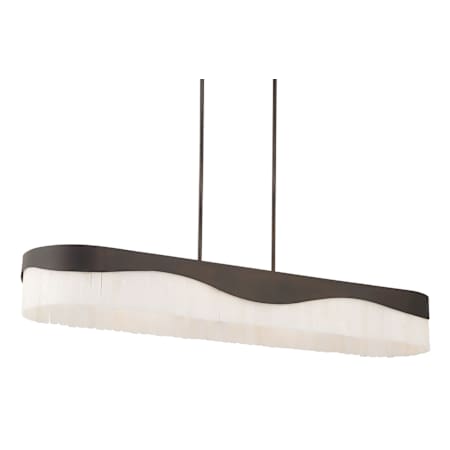 Minka Lavery Sway 6 Light 48" Wide Linear Chandelier with Alabaster Stone Dark Bronze