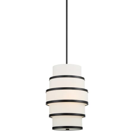 Minka Lavery Cascade 3 Light 12" Wide Pendant with White Linen Coal