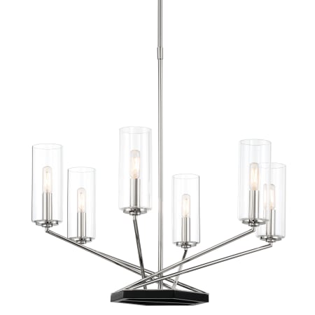 Minka Lavery Highland Crossing 6 Light 27" Wide Abstract Chandelier Coal / Polished Nickel