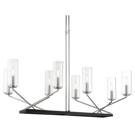 Minka Lavery Highland Crossing 8 Light 42" Wide Abstract Linear Chandelier Coal / Polished Nickel