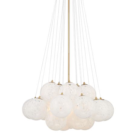 Minka Lavery Langford 5 Light 25" Wide Suspension Linear Pendant with Patterned Glass Shades Legacy Brass