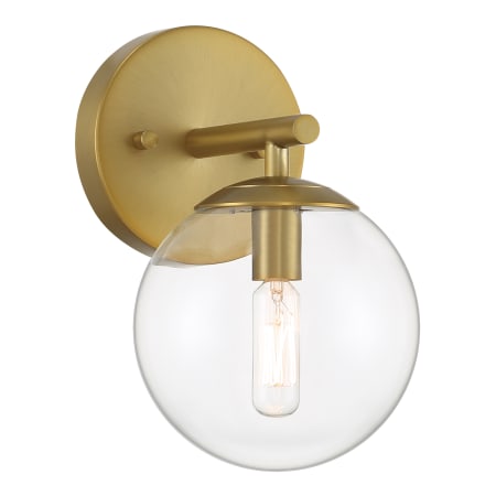 Minka Lavery Auresa 9" Tall Vantage Bathroom Sconce with Clear Glass Globe Soft Brass