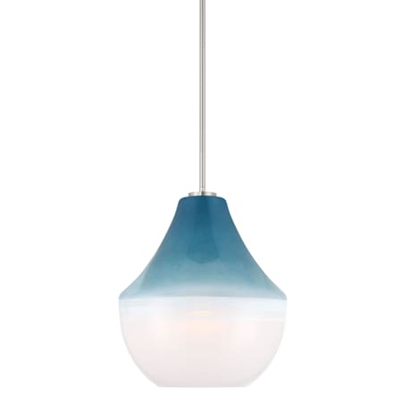 Minka Lavery Pacific 14" Wide Pendant with Blue Ombre Glass Shade Brushed Nickel