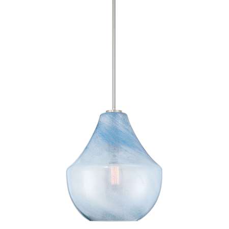 Minka Lavery Pacific 14" Wide Pendant with Soft Blue Glass Shade Brushed Nickel