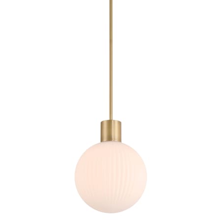 Minka Lavery Fenton 10" Wide Mini Pendant with Ribbed Glass Shade Legacy Brass