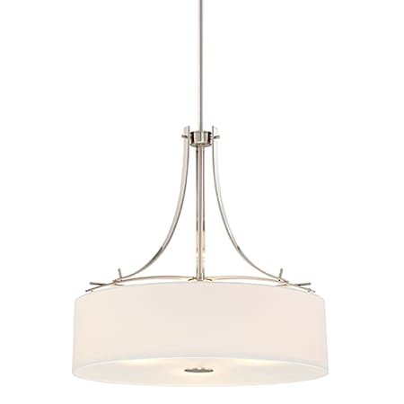 Minka Lavery Poleis 3 Light 20" Wide Pendant with Fabric Shade Brushed Nickel