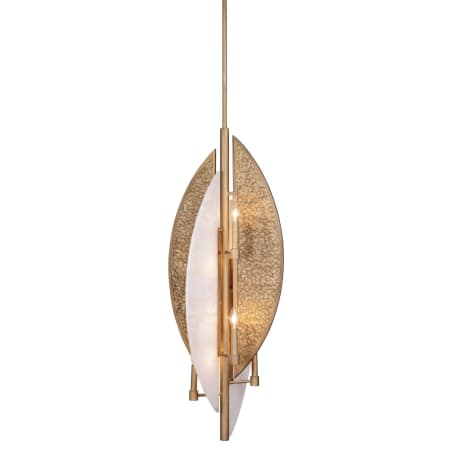 Minka Lavery Saint Martin 8 Light 18" Wide Pendant with Alabaster Shade Ashen Gold