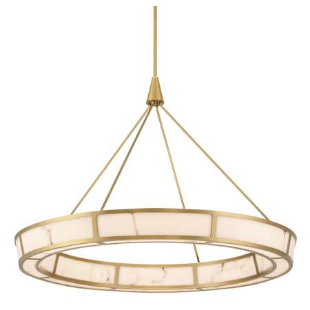 Minka Lavery Velaris 37" Wide Pendant with Faux Alabaster Shades Legacy Brass