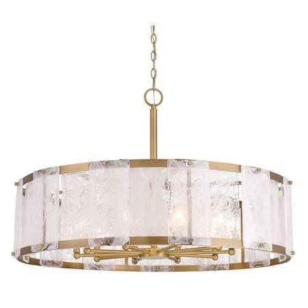 Minka Lavery Veil 10 Light 36" Wide Multi Light Pendant with White Swirl Glass Legacy Brass