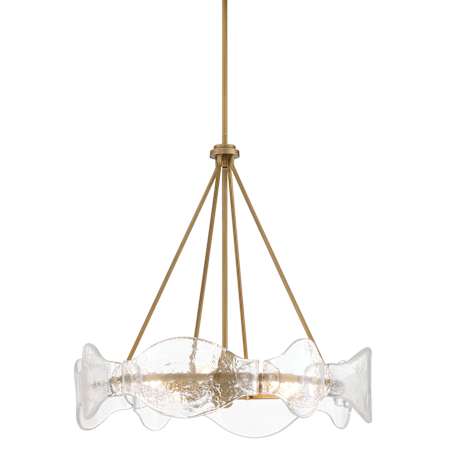 Minka Lavery Elora 6 Light 24" Wide Multi Light Pendant with Water Glass Shades Legacy Brass