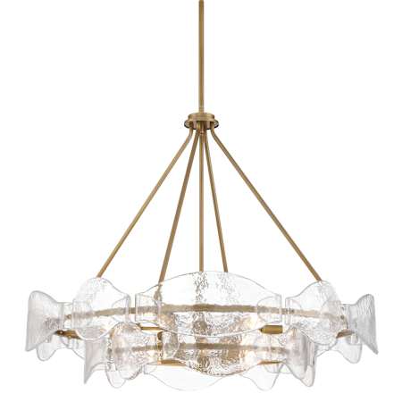 Minka Lavery Elora 12 Light 36" Wide Multi Light Pendant with Water Glass Shades Legacy Brass