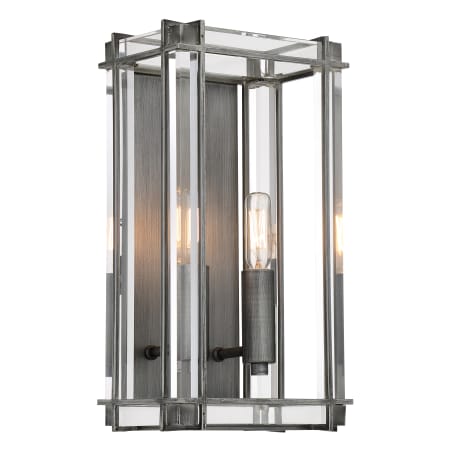 Minka Lavery Langen Square 2 Light 14" Tall Wall Sconce with Clear Acrylic Antique Nickel
